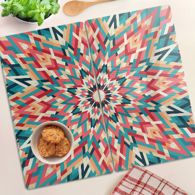 Tábua para cozinha Mandala multicolorida