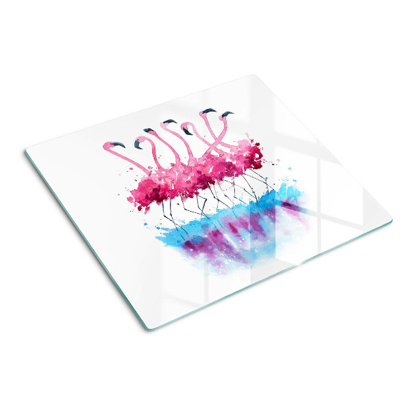 Tábua para corte Flamingos em estilo aquarela