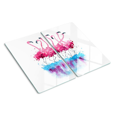 Tábua para corte Flamingos em estilo aquarela