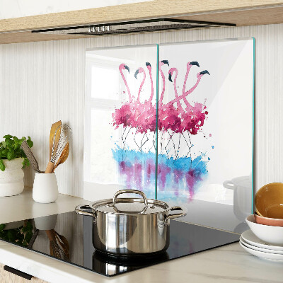 Tábua para corte Flamingos em estilo aquarela