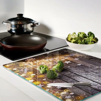 Tábua para corte Árvore de Natal com enfeites