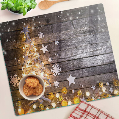 Tábua para corte Árvore de Natal com enfeites