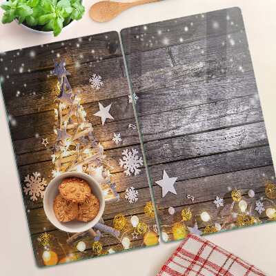Tábua para corte Árvore de Natal com enfeites