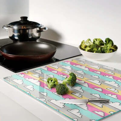 Tábua para cozinha Nuvens em um fundo pastel