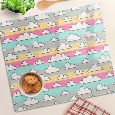 Tábua para cozinha Nuvens em um fundo pastel