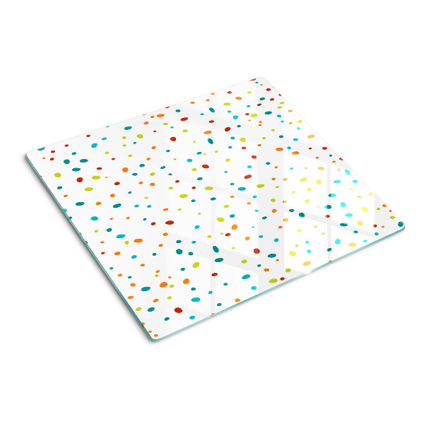 Tábua para corte Pontos coloridos em um fundo branco