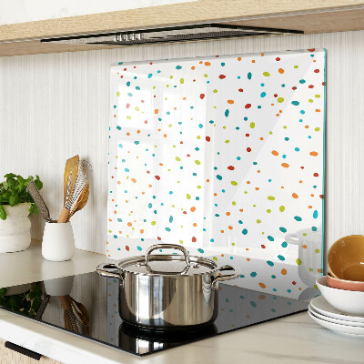 Tábua para corte Pontos coloridos em um fundo branco