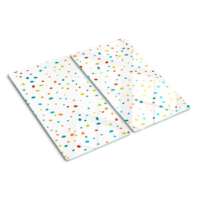 Tábua para corte Pontos coloridos em um fundo branco