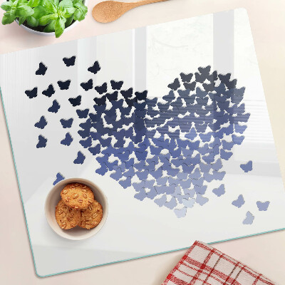 Tábua para corte Motivo de coração com borboletas