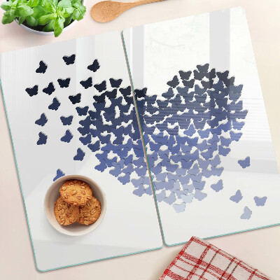 Tábua para corte Motivo de coração com borboletas