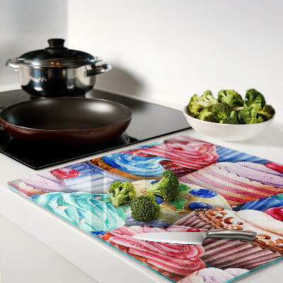 Tábua para cozinha Cupcakes e doces coloridos