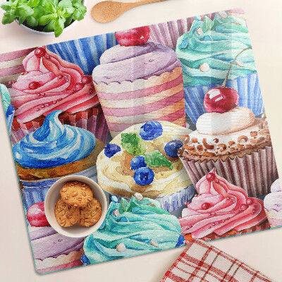 Tábua para cozinha Cupcakes e doces coloridos