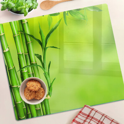 Tábua para cozinha Bambu em fundo verde
