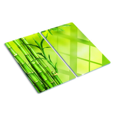 Tábua para cozinha Bambu em fundo verde