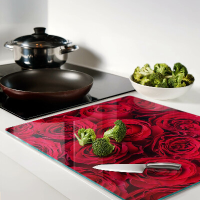 Tábua para corte rosas vermelhas