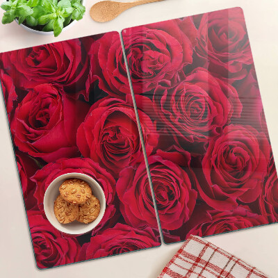 Tábua para corte rosas vermelhas