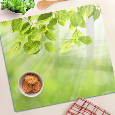 Tábua para corte Folhas verdes contra a luz