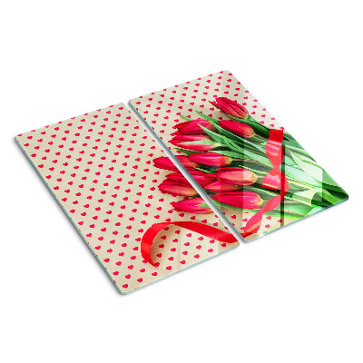 Tábua para cozinha Tulipas com corações e fita