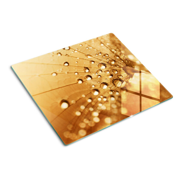 Tábua para cozinha Gotas de água em um dente-de-leão