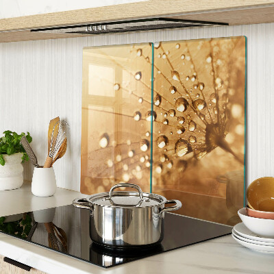 Tábua para cozinha Gotas de água em um dente-de-leão