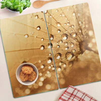 Tábua para cozinha Gotas de água em um dente-de-leão