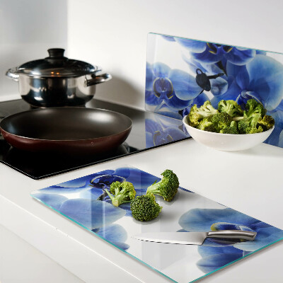 Tábua para cozinha orquídeas azuis