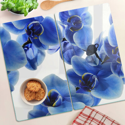 Tábua para cozinha orquídeas azuis