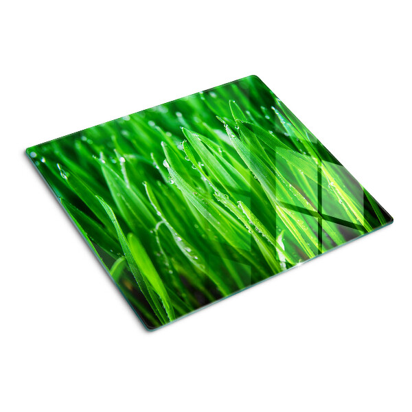 Tábua para corte Grama com gotas de água