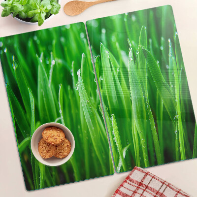 Tábua para corte Grama com gotas de água