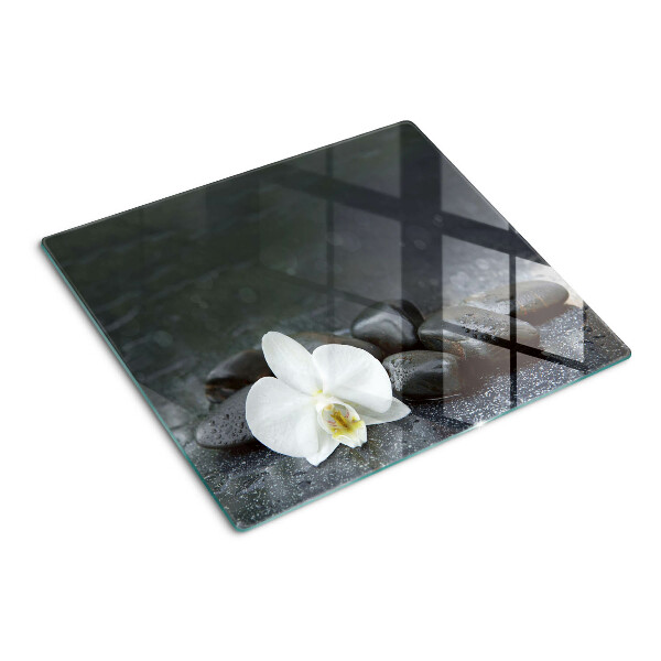 Tábua para corte Flor de orquídea em pedras