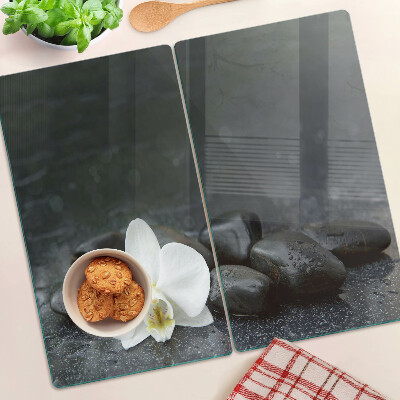 Tábua para corte Flor de orquídea em pedras