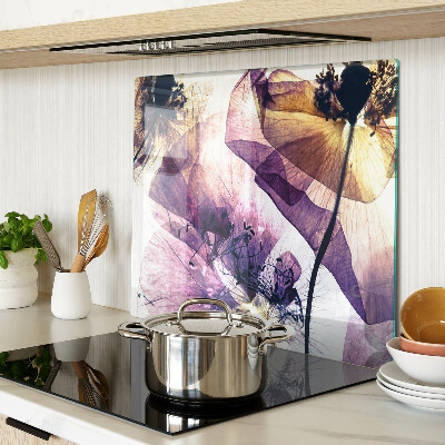 Tábua para cozinha Flores em tons de roxo e amarelo