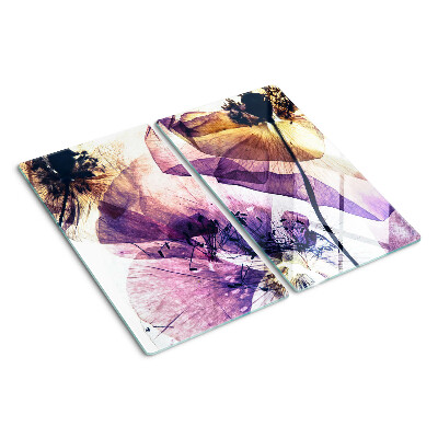Tábua para cozinha Flores em tons de roxo e amarelo