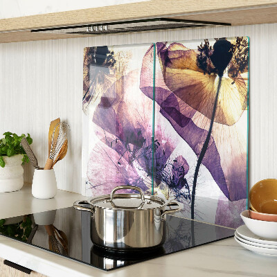 Tábua para cozinha Flores em tons de roxo e amarelo