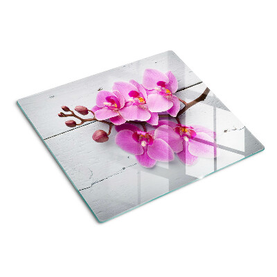 Tábua para cozinha Orquídeas em fundo branco