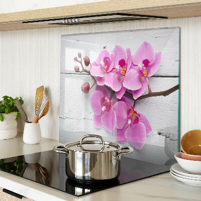 Tábua para cozinha Orquídeas em fundo branco