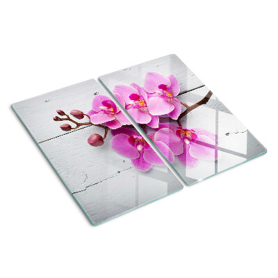 Tábua para cozinha Orquídeas em fundo branco