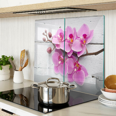 Tábua para cozinha Orquídeas em fundo branco