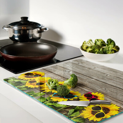 Tábua para cozinha Girassóis em óculos de sol