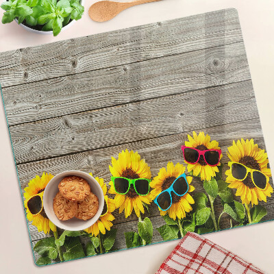Tábua para cozinha Girassóis em óculos de sol