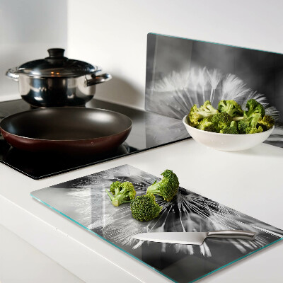 Tábua para cozinha Dente-de-leão em preto e branco