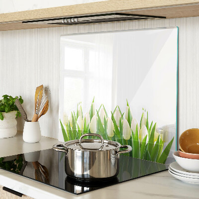 Tábua para cozinha Tulipas na grama verde