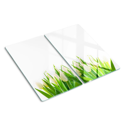 Tábua para cozinha Tulipas na grama verde