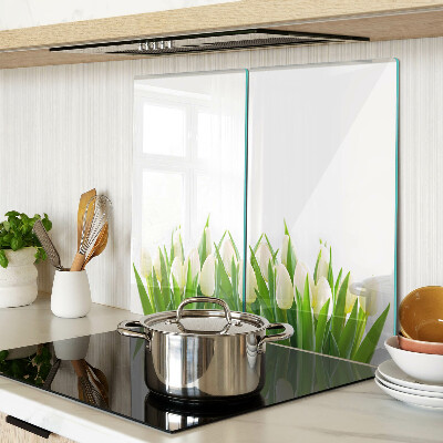 Tábua para cozinha Tulipas na grama verde