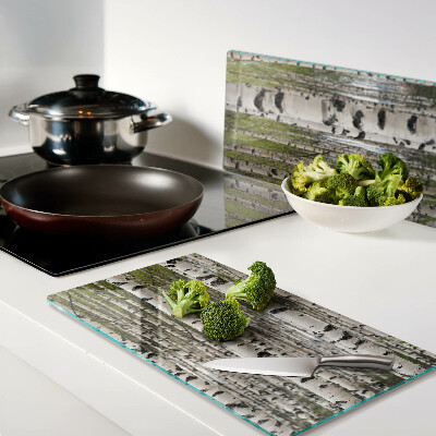 Tábua para cozinha Bétulas brancas na floresta