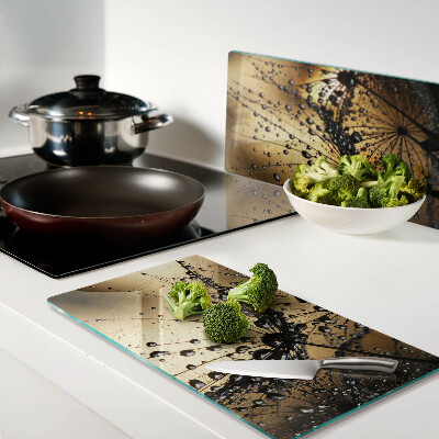 Tábua para cozinha Gotas de água nas folhas