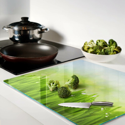 Tábua para cozinha Grama verde com gotas de água
