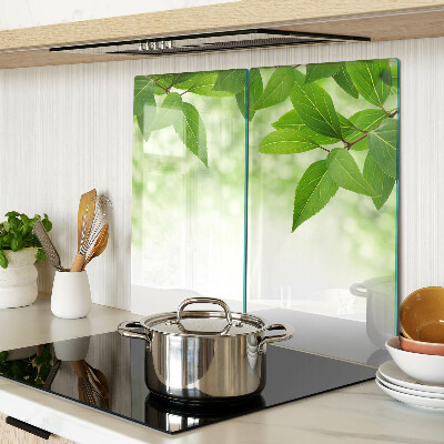 Tábua para corte Folhas contra um fundo de vegetação desfocada