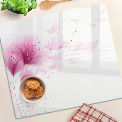 Tábua para corte Flores em tons de rosa