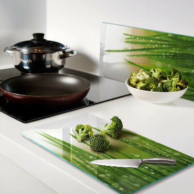 Tábua para cozinha Grama com gotas de água